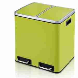 bote rectangular doble esmaltado verde