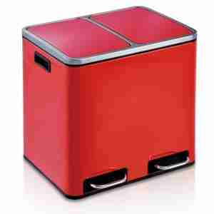 bote rectangular doble esmaltado de 30 litros dust