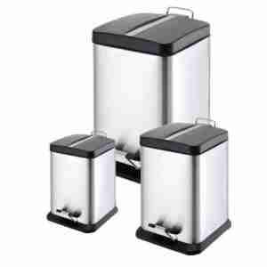 botes de basura silver de acero inoxidable